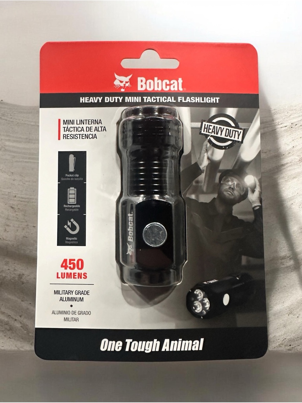 Bobcat Black Heavy Duty Mini Tactical Flashlight - 450 Lumens